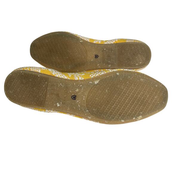 ROTHY’S Women’s Daisy Pattern The Flat Yellow and White knit flat 10 - Picture 6 of 7